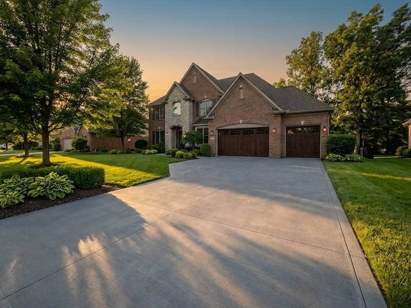 Penetrating sealer protecting a residential concrete driveway in Westfield, IN